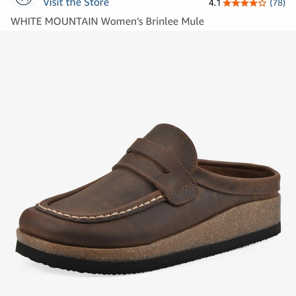 White Mountain Dark Brown Brinlee Slip-On Mules *NEW* I ordered the wrong size!